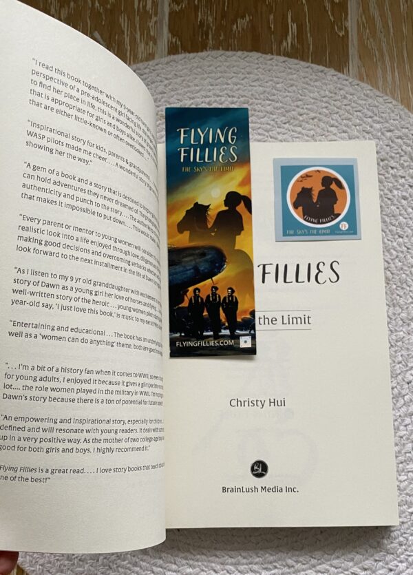 buy flying fillies book --signed paperback interior bookmark with sticker