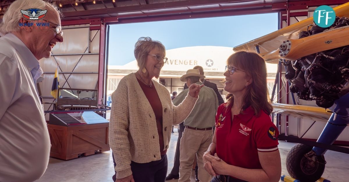 Lisa Taylor, Executive Director of the National WASP WWII Museum in Sweetwater, Texas interacting with visitors