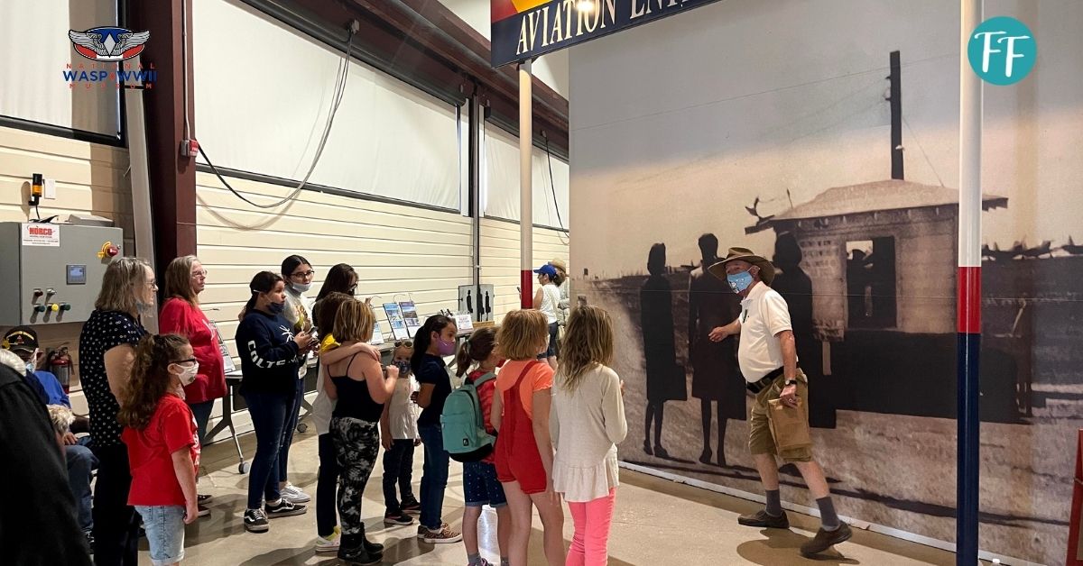 A young group of visitors to the National WASP WWII Museum in Sweetwater, TX